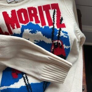 St. Moritz Graphic Knit Sweater - Cream and Blue